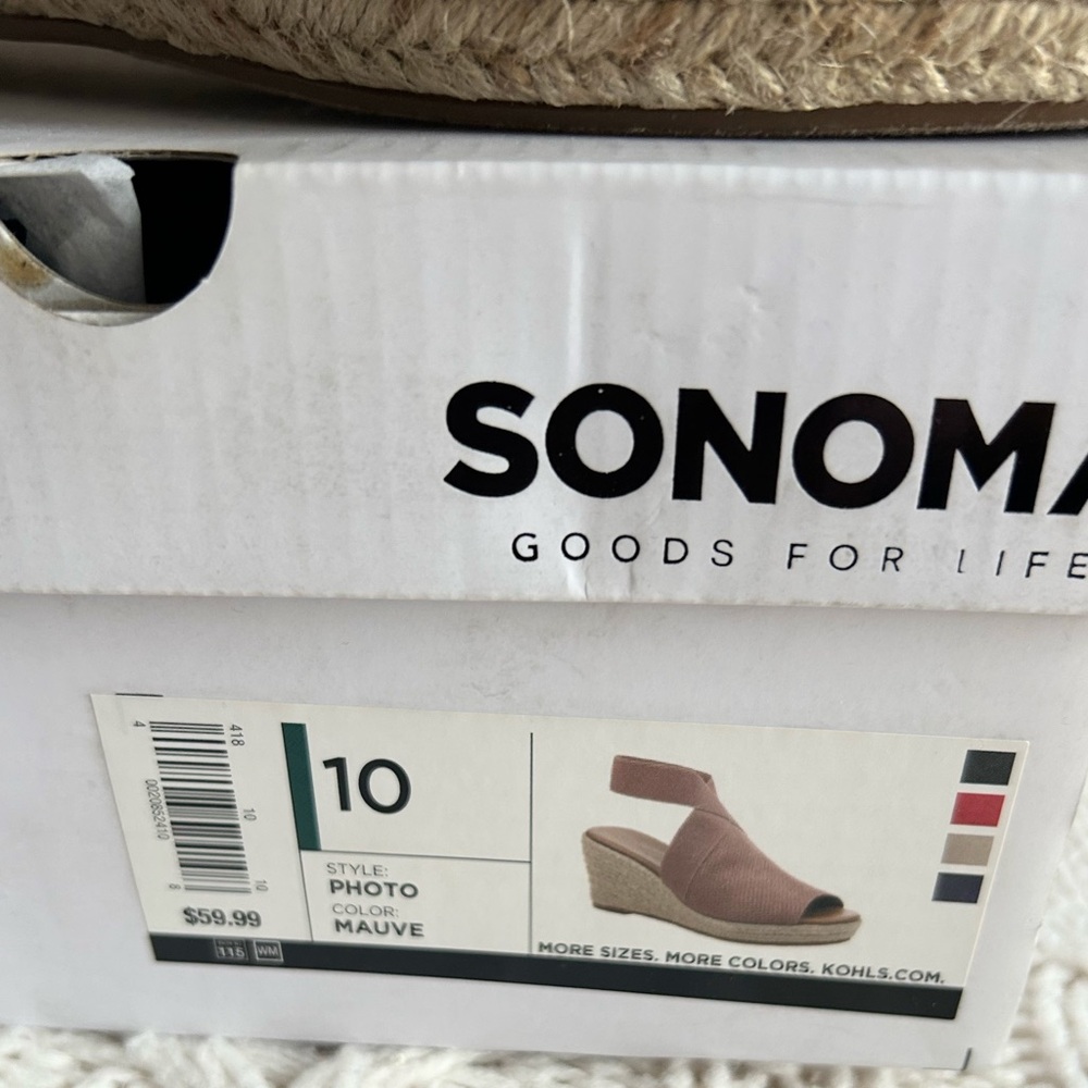 Sonoma Women's Blush Espadrille Peep-Toe Shoes - Picture 6 of 6